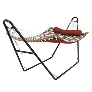 550 lbs Capacity Hammock Stand, Heavy-Duty Carbon Steel Frame, Portable & Weather-Friendly for 9.5-14ft Double Hammocks