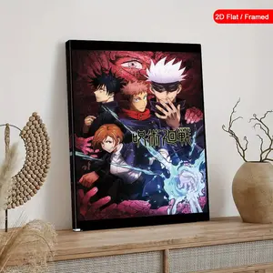 Jujutsu Kaisen Single Poster Framed Wall Art, Artwork, Anime Design, Home Decor for Anime Fans, High-Quality Wood Material, Perfect Gift Idea