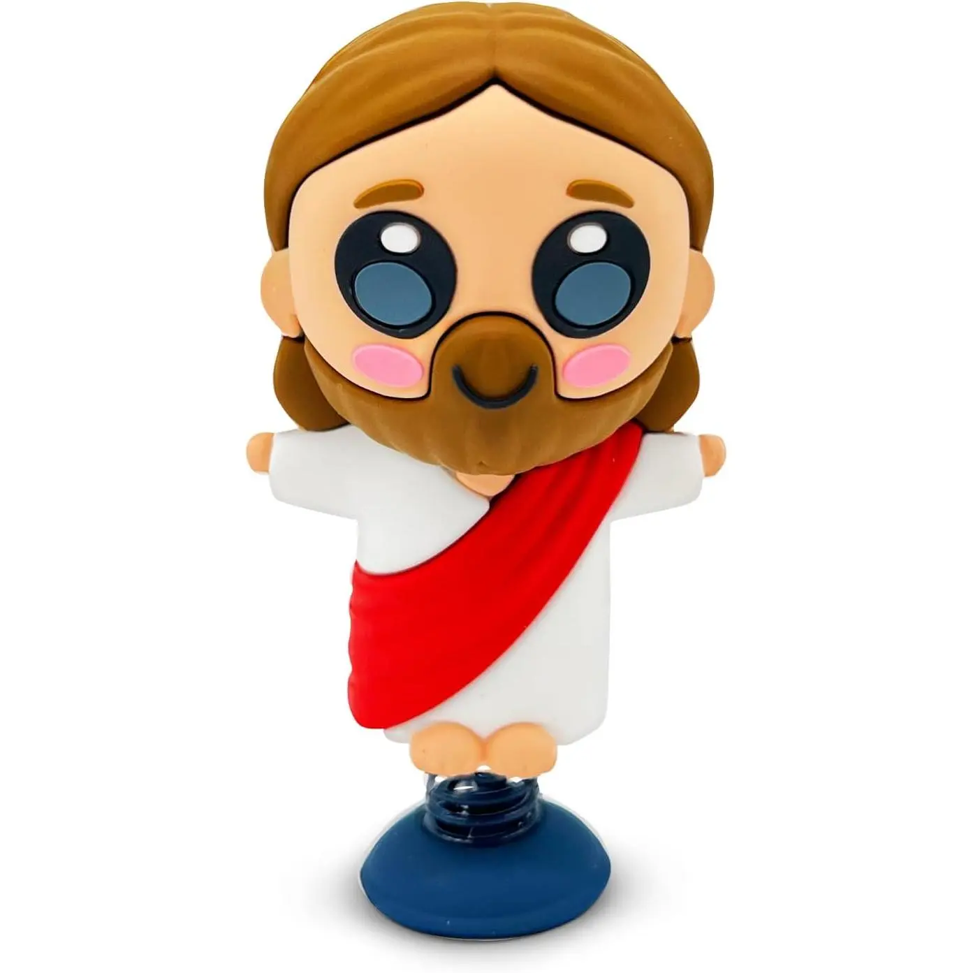 Jesus Dashboard Dancer – Fun Bobblehead of Christ with Open Arms – Religious Car Accessory with Sticky Pad – Cute and Unique Gift for Believers, Christian Drivers & Faithful Friends