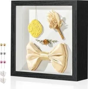 11x11 Shadow Box Display Case Picture Frame with Soft Linen Back, Deep Black Shadow Box 11x11 for Flowers Medal Display Case Jersey pet Graduation Memorabilia Baby Ltems Crafts Photos