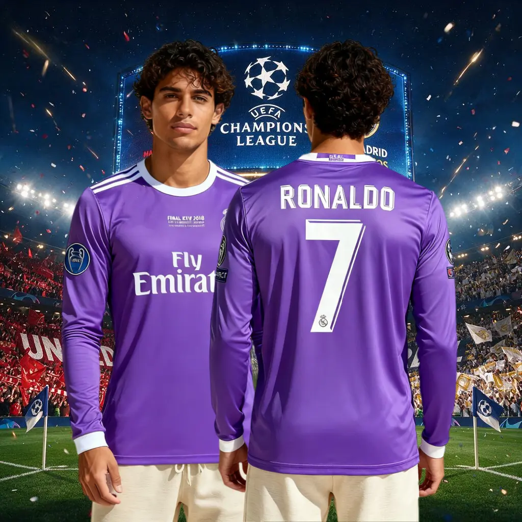 1617 Away Purple CR# 7 Long Sleeve Soccer Jersey