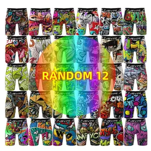 Men's Fashion Printed Boxer Briefs - 12pcs Soft Breathable Moisture Absorbent Elastic Waistband for Home Office Sports All People Men's Underwear Performance Boxer Briefs for Men Day - Fabric Menswear Socks