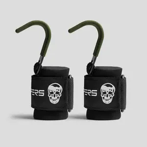 Gymreapers Heavy-Duty Lifting Hooks - OD Green, for Deadlifting, Rowing and Pulling Exercises