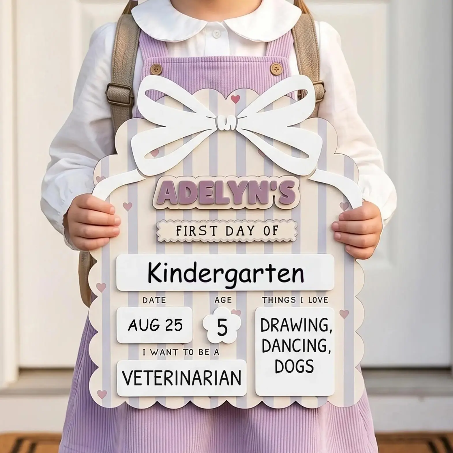 First Day Of Kindergarten Sign, Personalized School Board, Custom Name Dry Erase Board, Reusable Back To School Gift