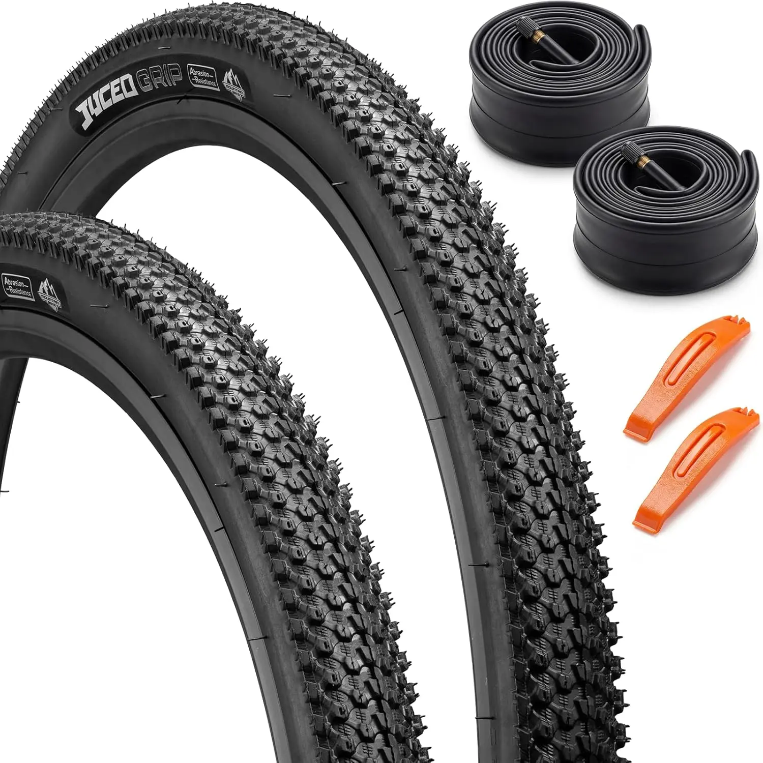 26x1.95 (50-559) Bike Tire and Tube Set Replacement Folding Bicycle Tires Wear-Resistant for MTB All-Terrain with 2 Tire Levers