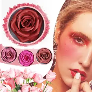 New 4-color petal powder blusher, unique flower shape, high color rendering, natural coloring, let you create a natural and clear makeup, suitable for gifts
