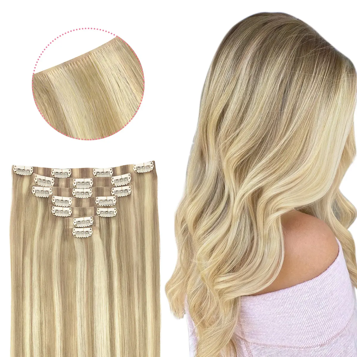 #18A/613A Dark Blonde Highlighted Bleach Blonde