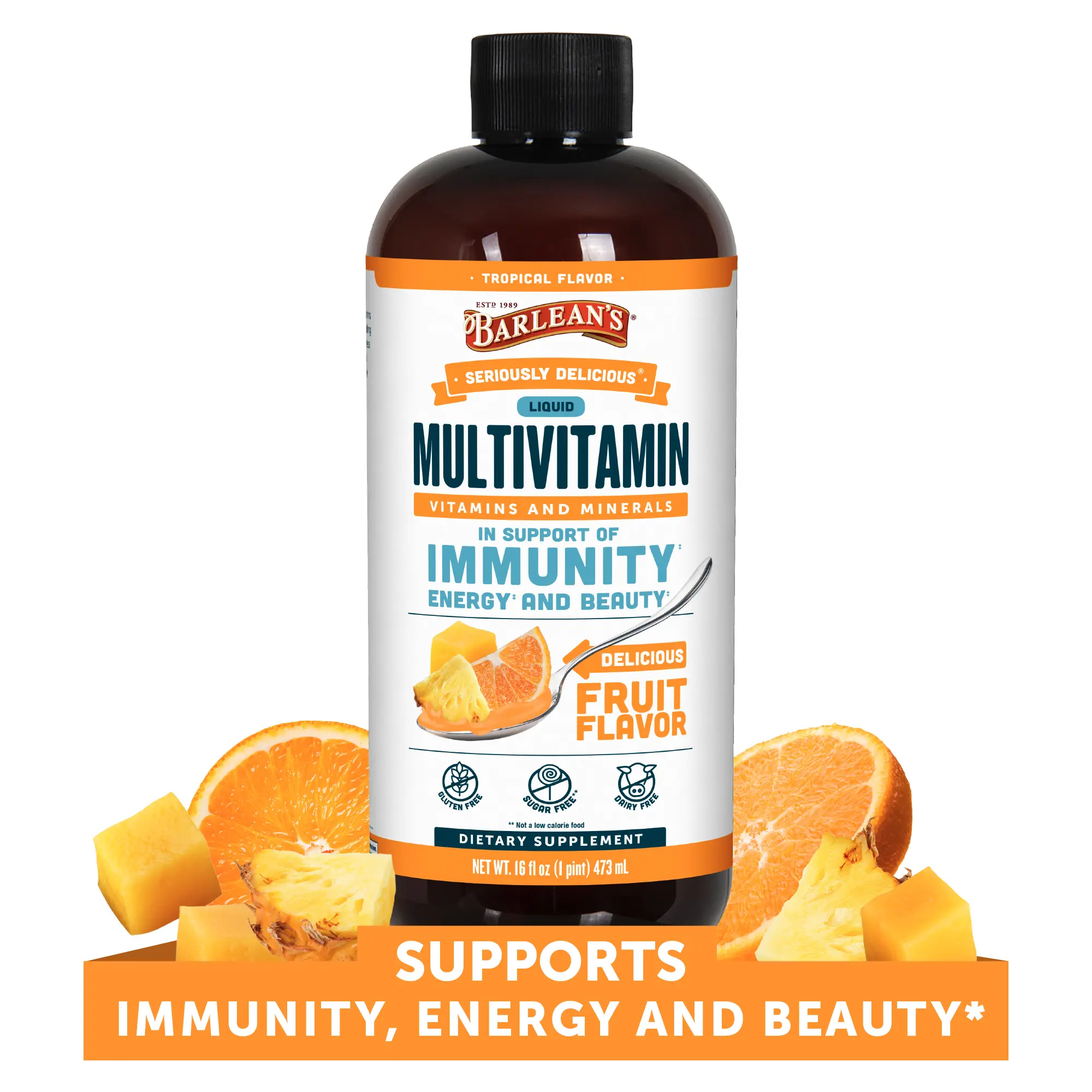 Barlean’s Seriously Delicious Liquid Multivitamin, Tropical Flavor Barlean’s Seriously Delicious Liquid Multivitamin, Tropical Flavor