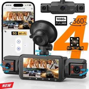 4-Channel Dash Cam  w/ WiFi | 1080P HD Night Vision + 360° Coverage + Loop Recording (Includes Hardwire Kit)