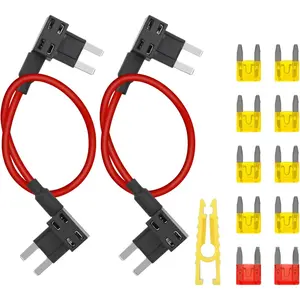 Nilight Fuse Adapter Fuse Holder TIPM Bypass Cable 14AWG Wire 20 AMP Repair Fuel Pump Relay Bypass Cable Compatible for Dodge for Ram 1500 2500 3500 for Chrysler for Jeep VW 2007-2016 Replace CBWPR091AA for Christmas Gift Repair Shop Exquisite Gift Set