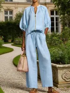 Women's Casual 2 Piece Lounge Set Half Zip Pullover Sweatshirt and High Waisted Wide Leg Pants Tracksuit Loose Matching Y2K Airport Outfit Mother's Day Gift