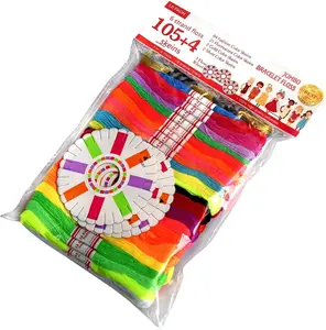 Floss Rainbow Color 109 Skeins Per Pack Cross Stitch Threads Friendship Bracelets Floss Crafts with 3 Weaved Plate 105 pcs Embroidery Floss 4 Metallic Threads Machine Wash