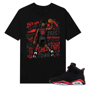 Unisex T-shirt To Match Sneakers Jordan 6 Reverse Infrared - MJ-Slam-Dunk. 100% Cotton for Casual Wear. Comfortable Summer Unisex T-Shirt to match Jordan Sneaker. Streetwear Style. urban outfitters