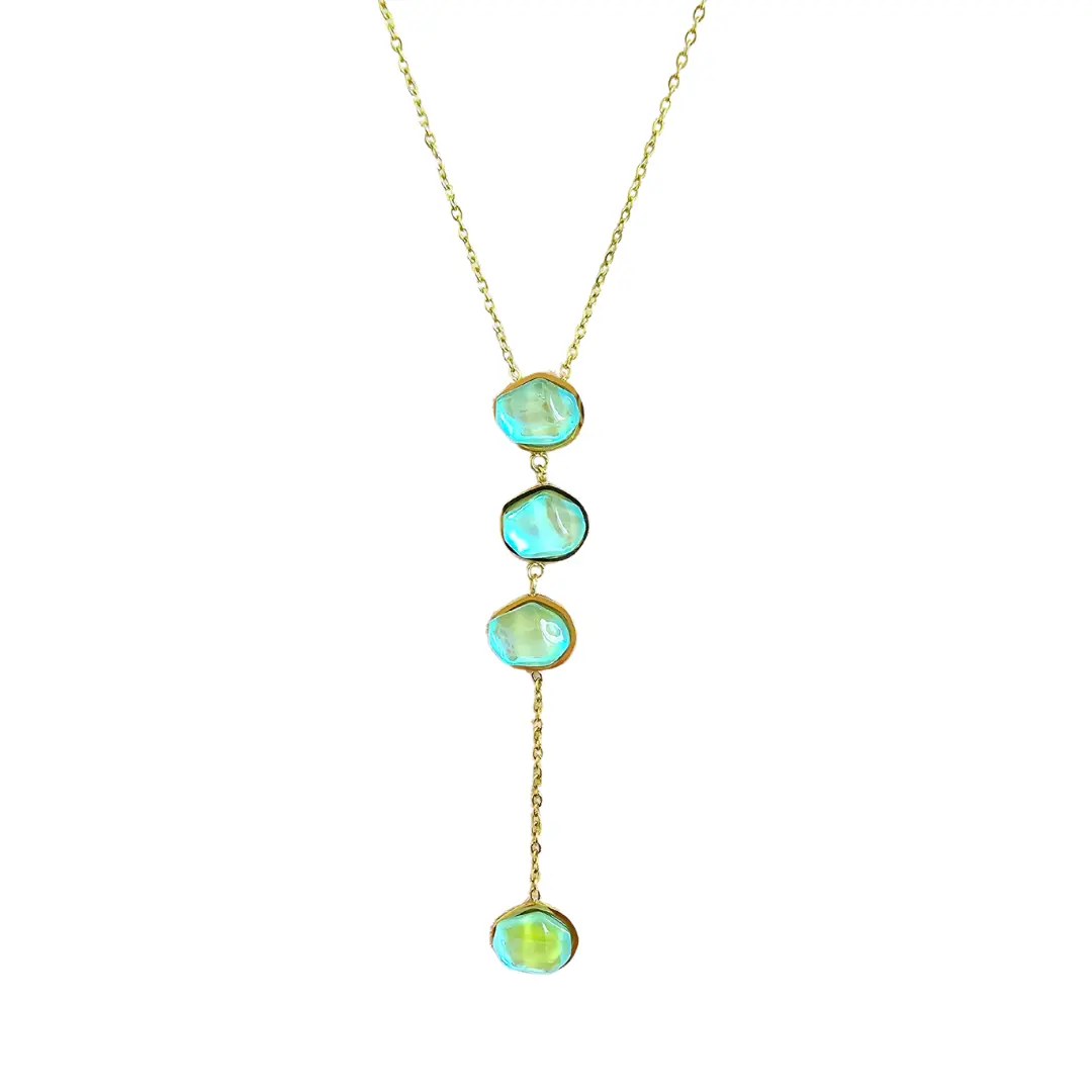 Turquoise Water Drop Lariat Necklace