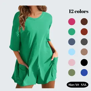 SCUSTY Womens Short Sleeve Oversized Athletic Rompers Reversible Workout Overalls Hot Shot Tee Romper Onesie ActivewearRAIMENTRY