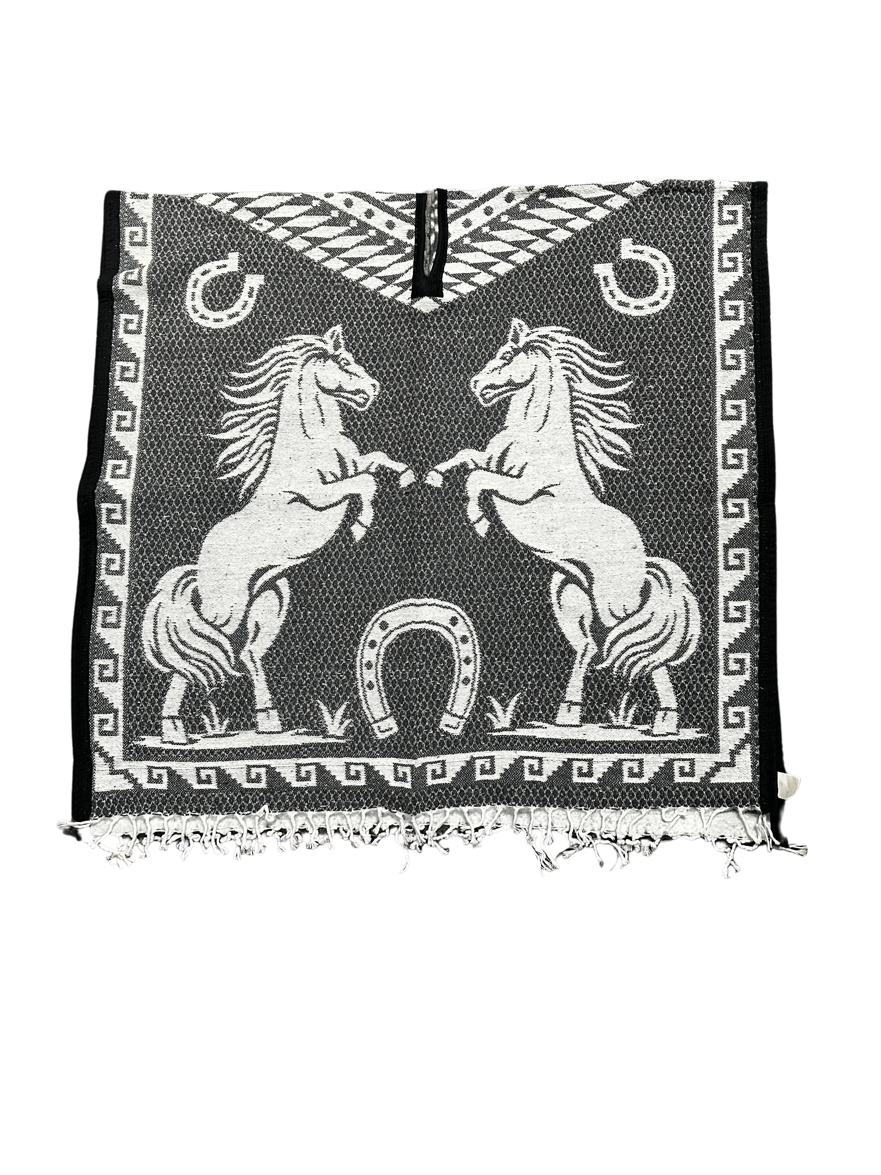 Unisex Adult Standing Horses Poncho / Gaban