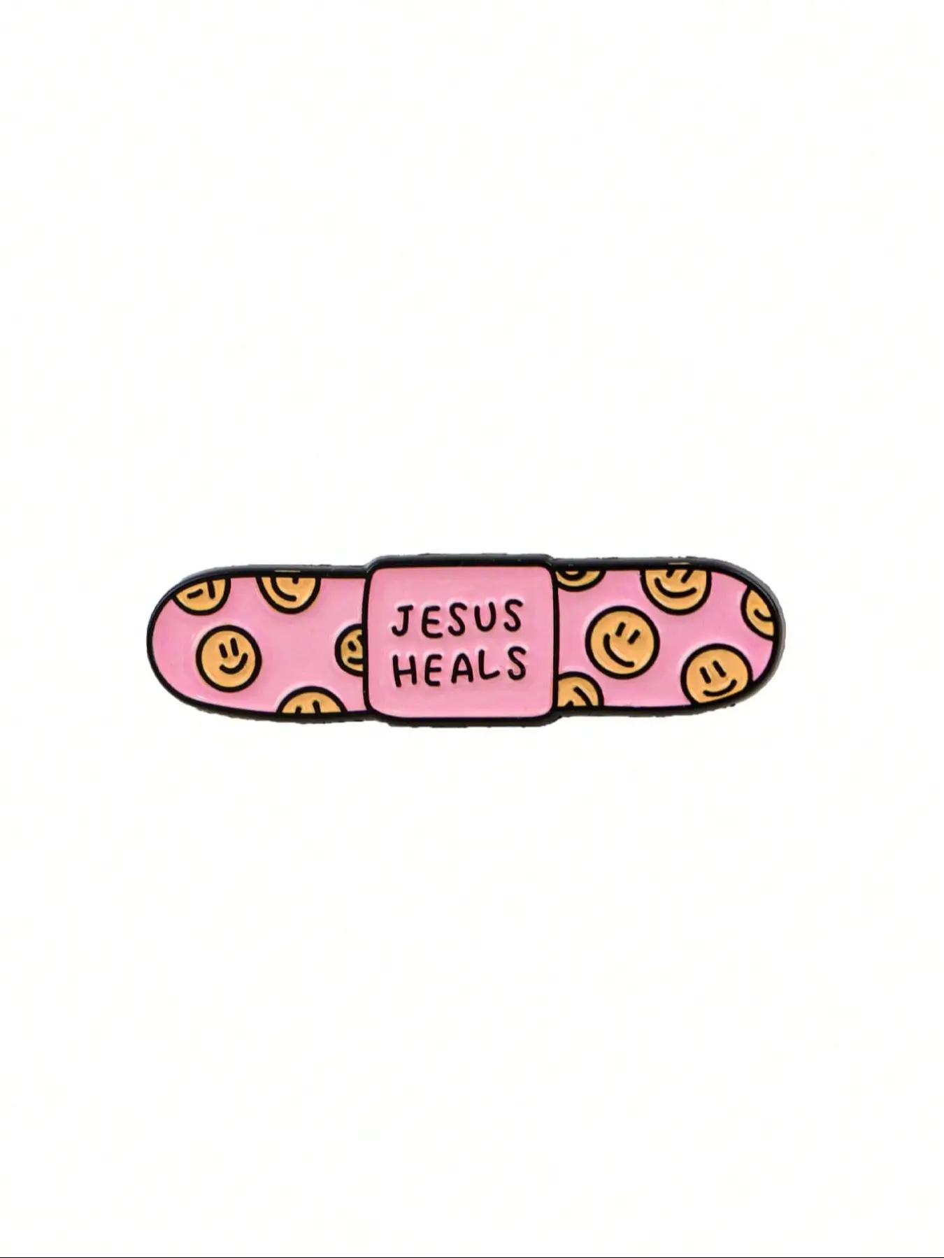 1 pcs Cute Band Jesus Heals Powered Enamel Pin Letter Brooch Pin Custom Decorative Brooches Ornaments Lapel Bag Badges Jewelry Gifts Pin Durable Metal Pins