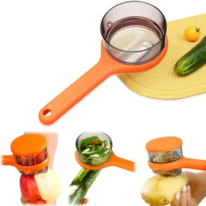 Peeling Knife with Storage Box, Upgrade Vegetable Peeler with Storage Bucket, Ergonomic Non-Slip Handle Stainless Steel Swivel Vegetable Peeler for Fruit Carrot Veggie Potatoes Peeler