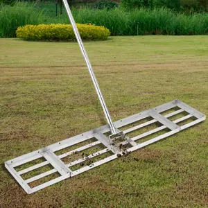 Heavy Duty Adjustable Lawn Drag Harrow, 48-72" Leveling Rake with Reinforced 4FT Chain, Tow-Behind Grader for ATV UTV Tractor Mower, Great for Yard Lawn Gravel Soil Maintenance