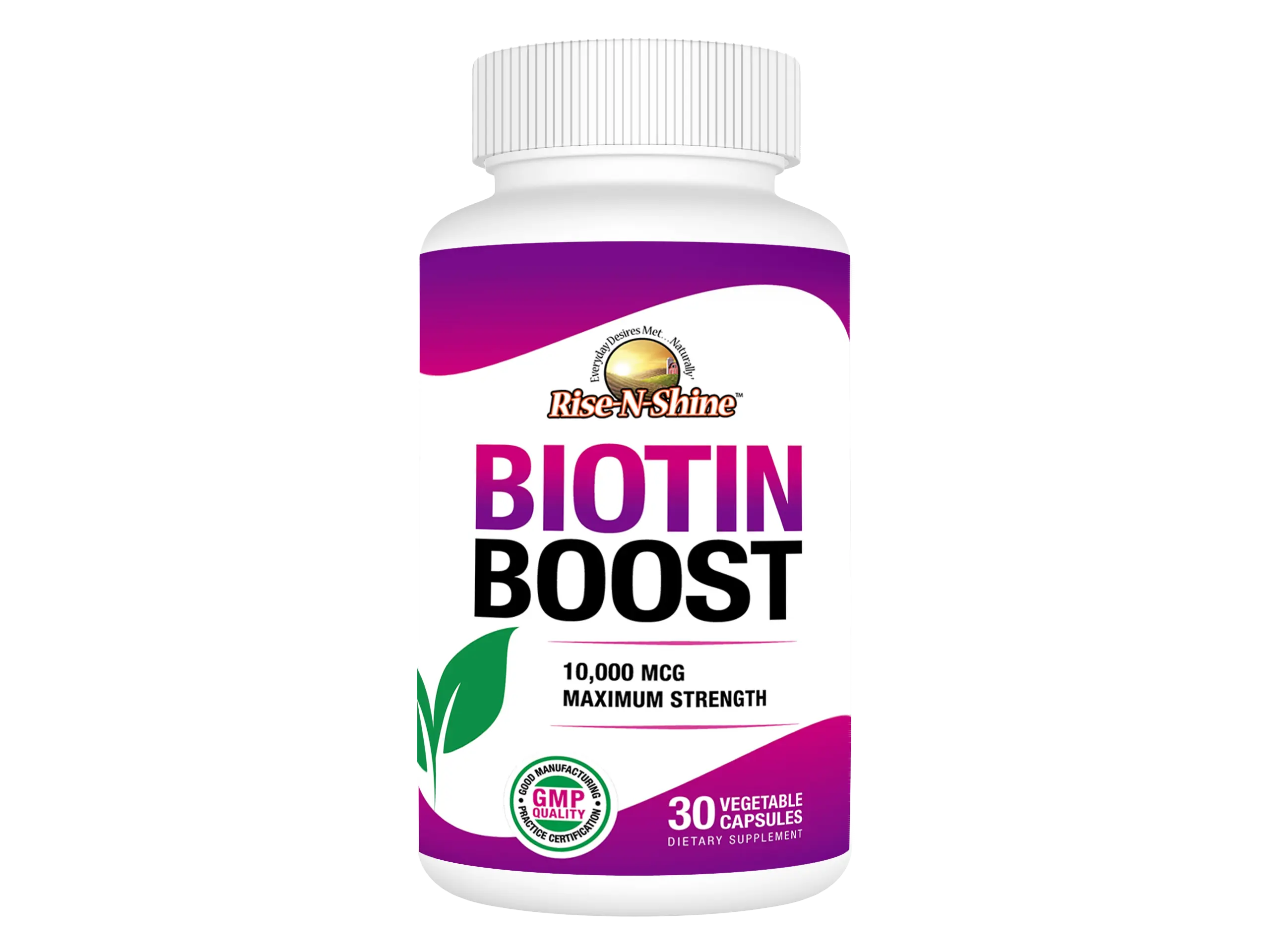 Biotin Boost by Rise-N-Shine – 10,000 mcg Maximum Strength Biotin Capsules for Hair Growth, Skin & Nails, Extra Strength Hair Vitamins for Women & Men