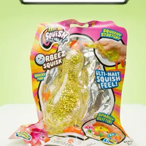 RU Irresistible Sqweezy Duck Squishy Toy Sparkly Glitter Slow Rise Squeeze Sensory Fidget for Kids Ages 3+