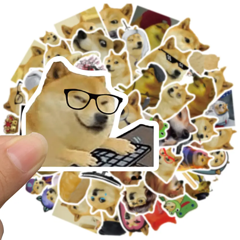 50PCS Funny Doge Stickers - what the dog doing Meme Vinyl Waterproof Decals for Kindle, Laptop, Hydro Flask, Phone Case - Sarcastic Internet Dog Humor Gift for Teens, Gen Z & Fans - High Quality Doge Meme Sticker Pack for Water Bottles, Luggage, F