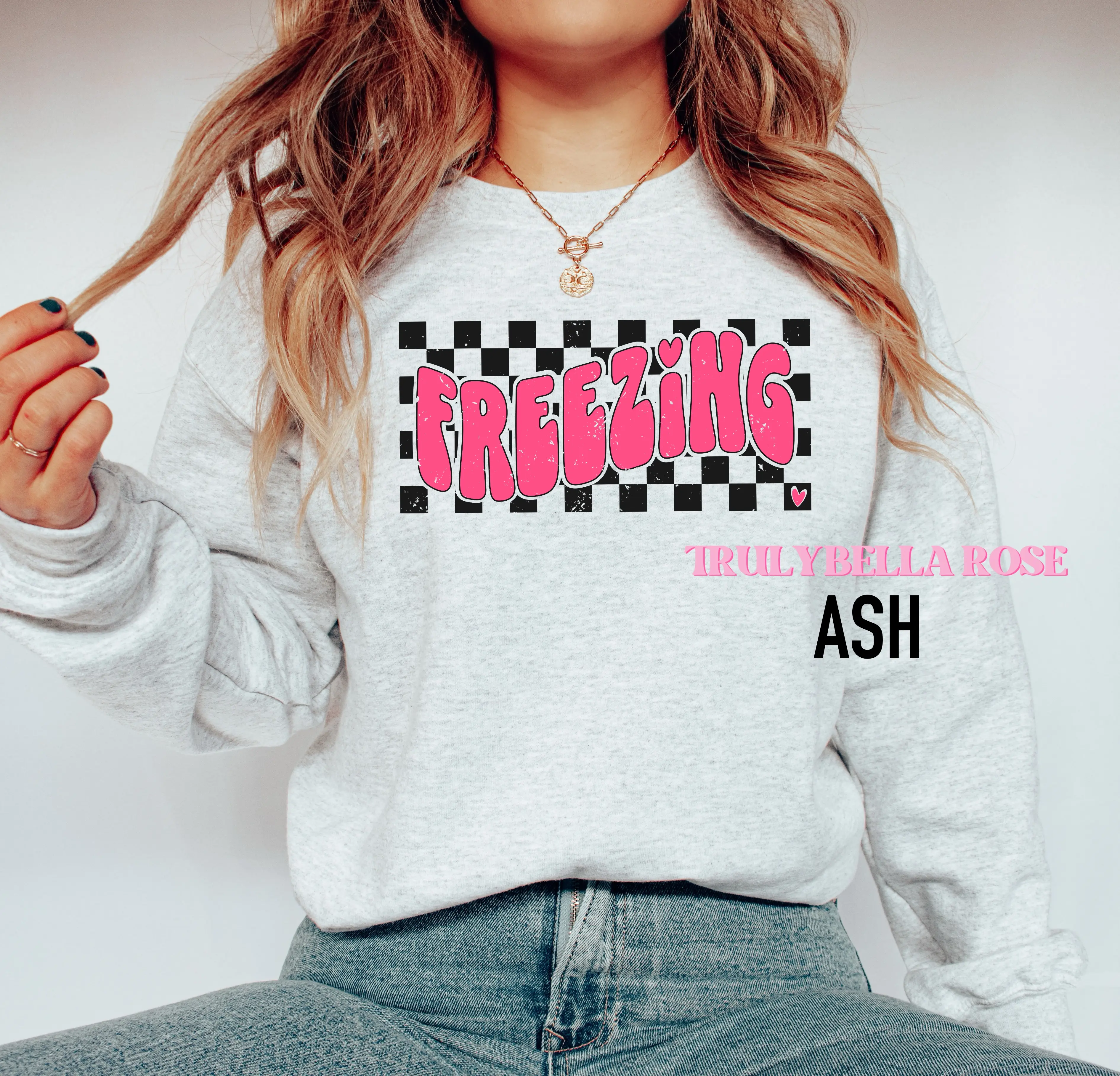 Freezing checkered sweatshirt, Gildan sweatshirt