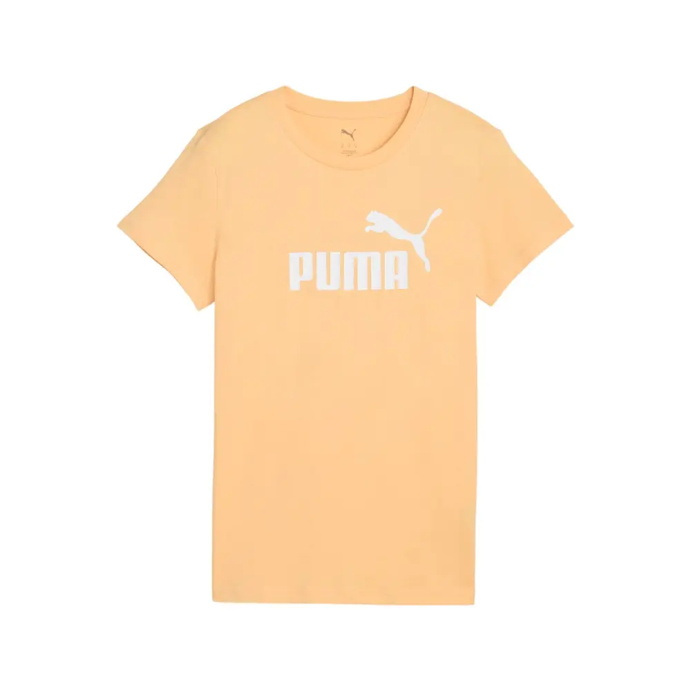 PUMA Womens Essentials No. 1 Logo Crew Neck Short Sleeve Casual Tops Casual - Orange