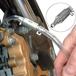 Brake Bleeder Hose - One Way Check Valve Tube Bleeding Tool Kit for Hydraulic System Bleeding, Universal Brake Fluid Bleeder Ki for Car Motorcyle Clutch, Soft Tube with Metal Clips, Automotive Maintenance Tools, Mechanic Tools