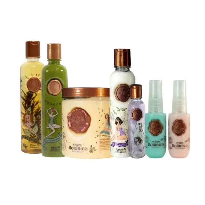 250ml Botanic Ritual Haircare Super Kit with Keratin, Rosemary Cleanser Shampoo, Conditioner, Plex Treatment, & Mini-Termoprotector Duo - Hydrating Hair Restore Set