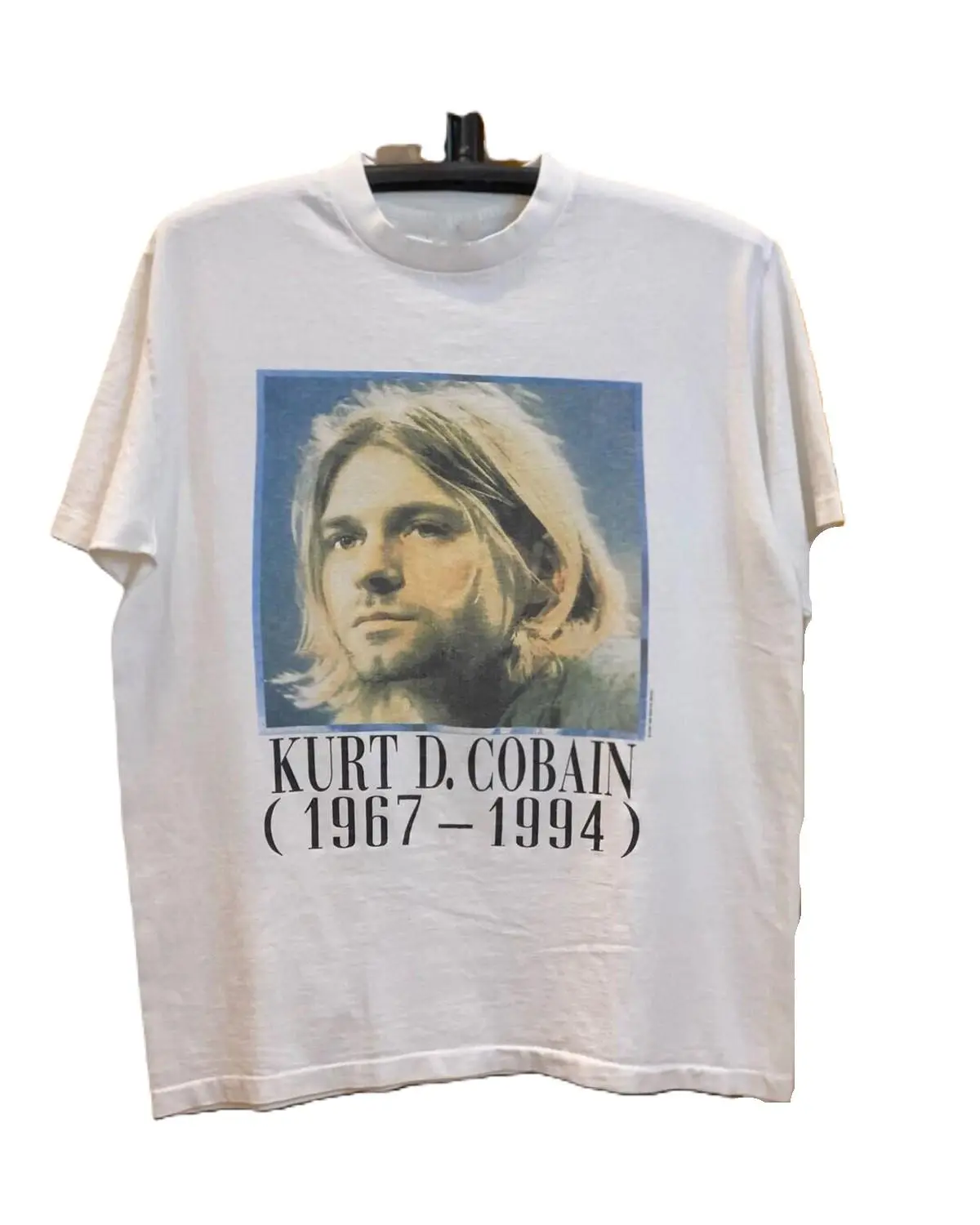 Vintage Kurt Cobain 1994 White Unisex T-shirt Casual Cotton Fabric Shirt