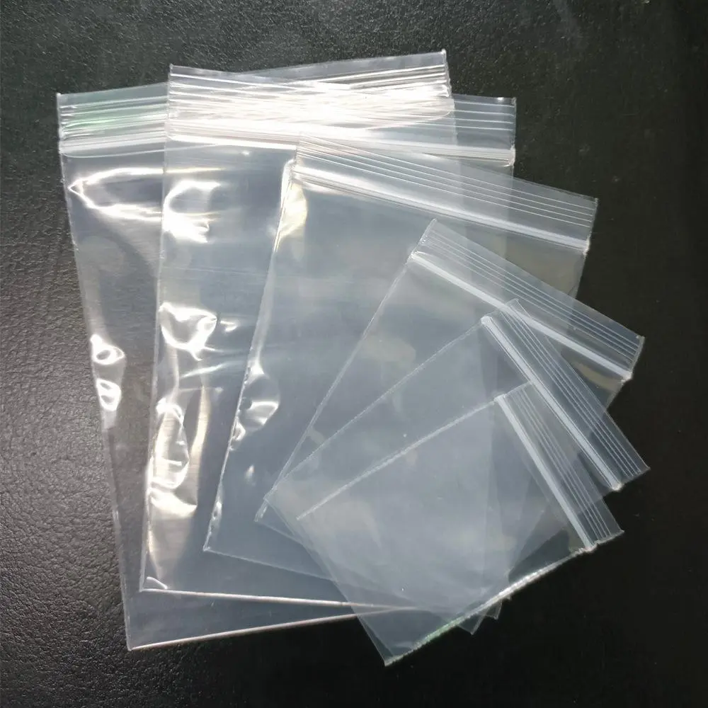 100Pcs Mini Plastic Packaging Bags Small Plastic Zipper Bag Ziplock Bag Jewelry/Food Storage Bag Kitchen Package Bag