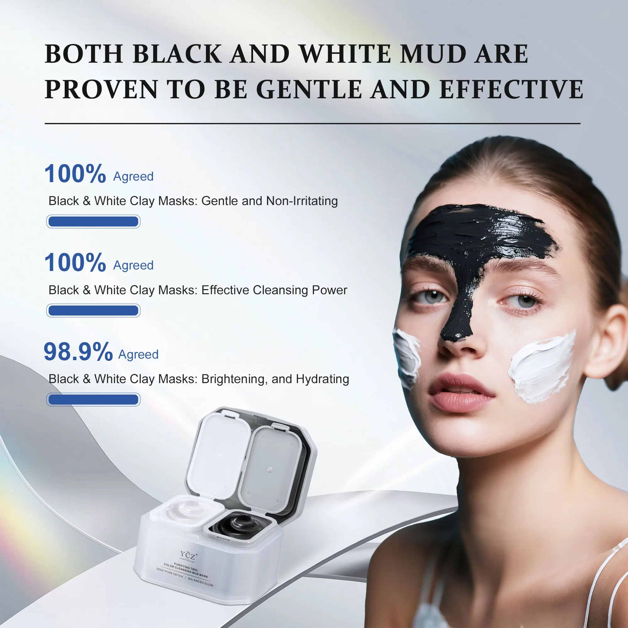 YCZ Purifying Two-Color Cleansing Mud Mask - Dual Clay Face Mask