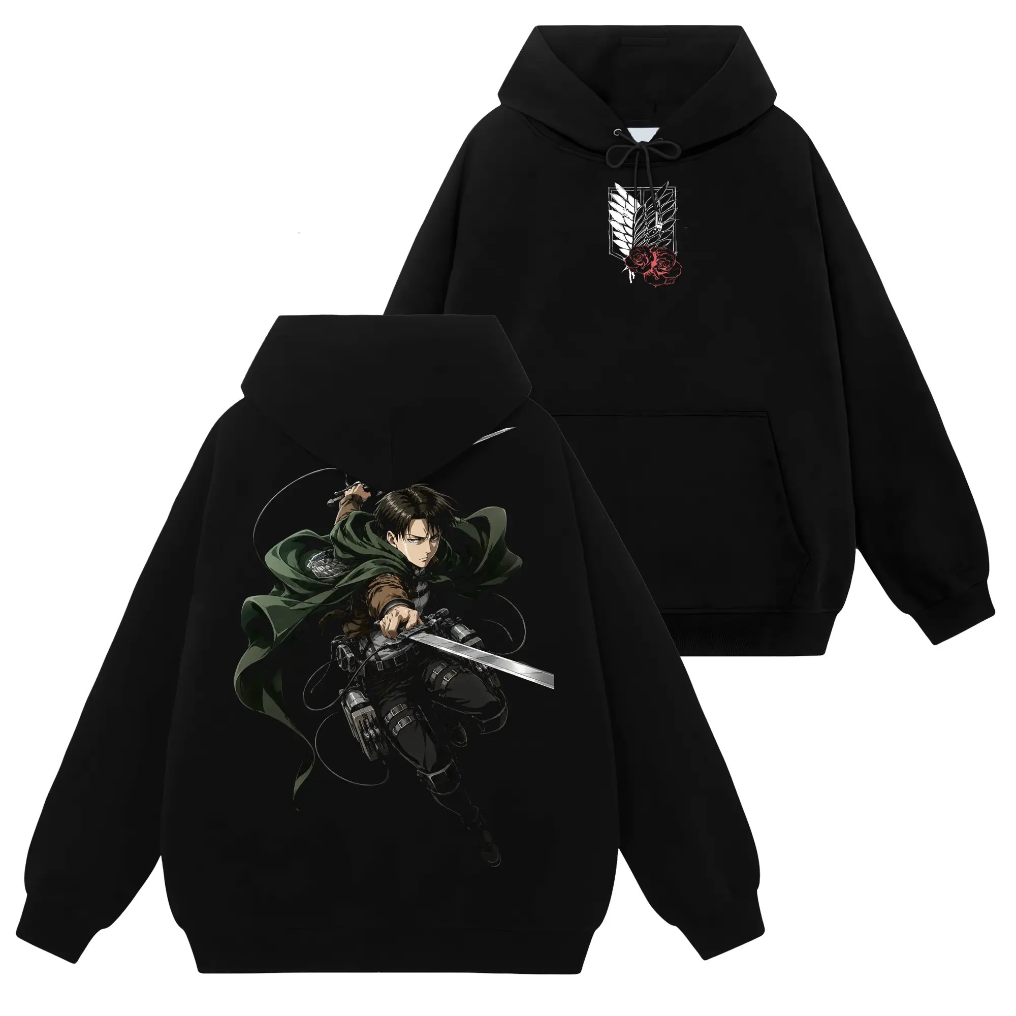 [Shinobi Shop] Levi Ackerman - Attack On Titan #36 Hoodie T-Shirt Sweatshirt, Retro Vintage Unisex Graphic 90s Cotton, Gift For Wibu, Anime Manga Y2K Streetwear Fabric Womenswear