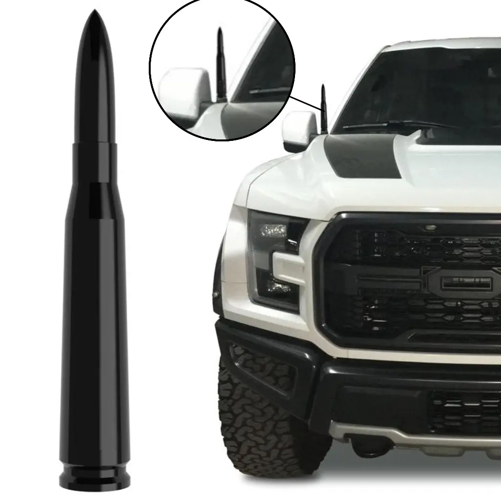 BLACK Silver BULLET ANTENNA 14cm Radio AM FM Universal Fit For Car Boat ATV RV