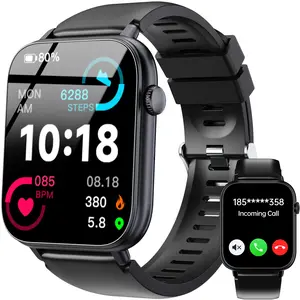 OUKITEL Men Smart Watch, 1.83" HD Fitness Tracker with Bluetooth Calls, IP68 Waterproof, 100+ Sports Modes, 24/7 Heart Rate Sleep Monitor for iOS Android