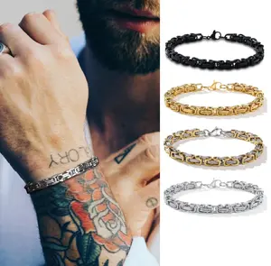 Fashion Chain Bracelet for Men Women Boys, Waterproof Stainless Steel Link Wristband Bracelet