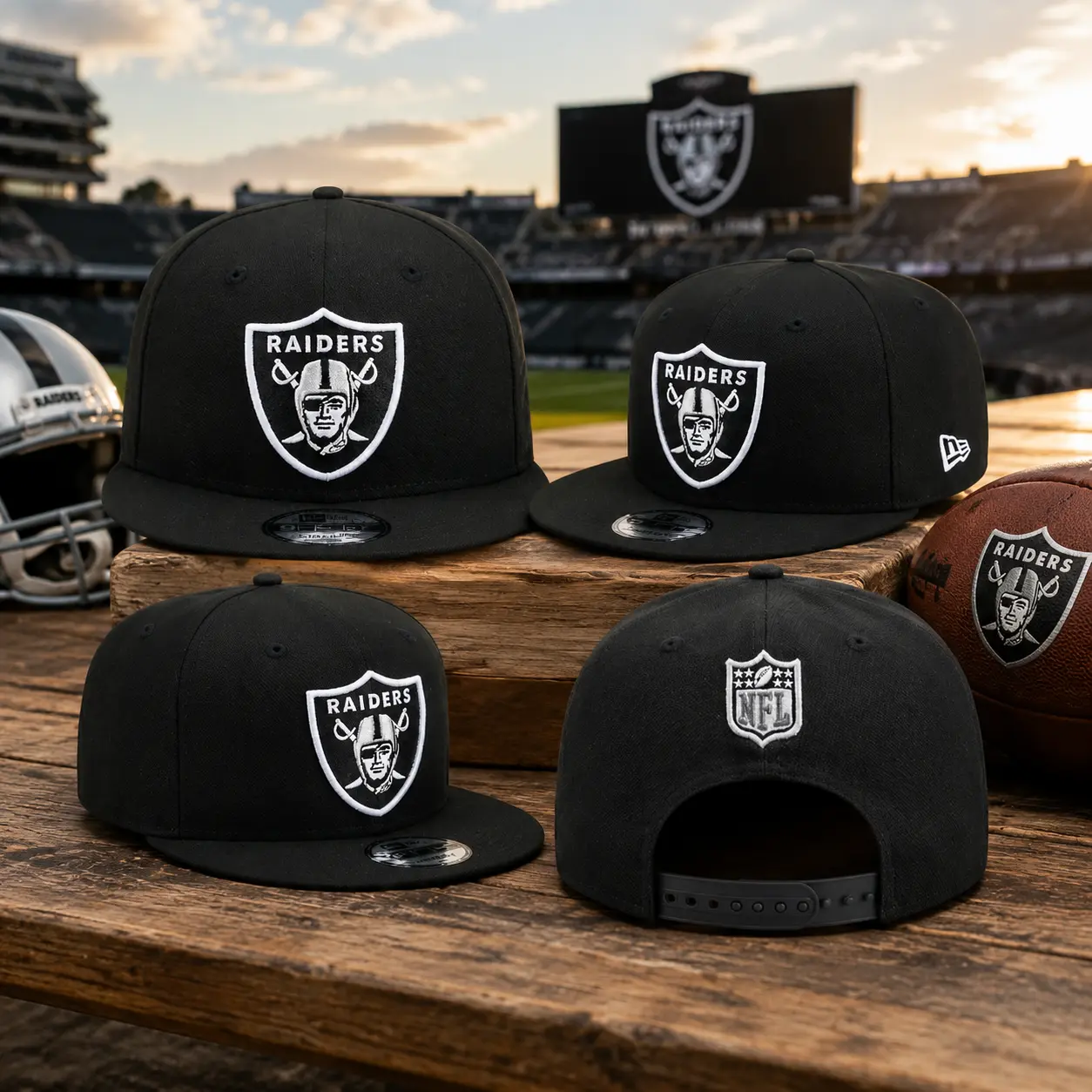 New Era Las Vegas Raiders 9FIFTY Snapback Hat – Official NFL Football Cap, Embroidered Team Logo, Classic Black Streetwear Style