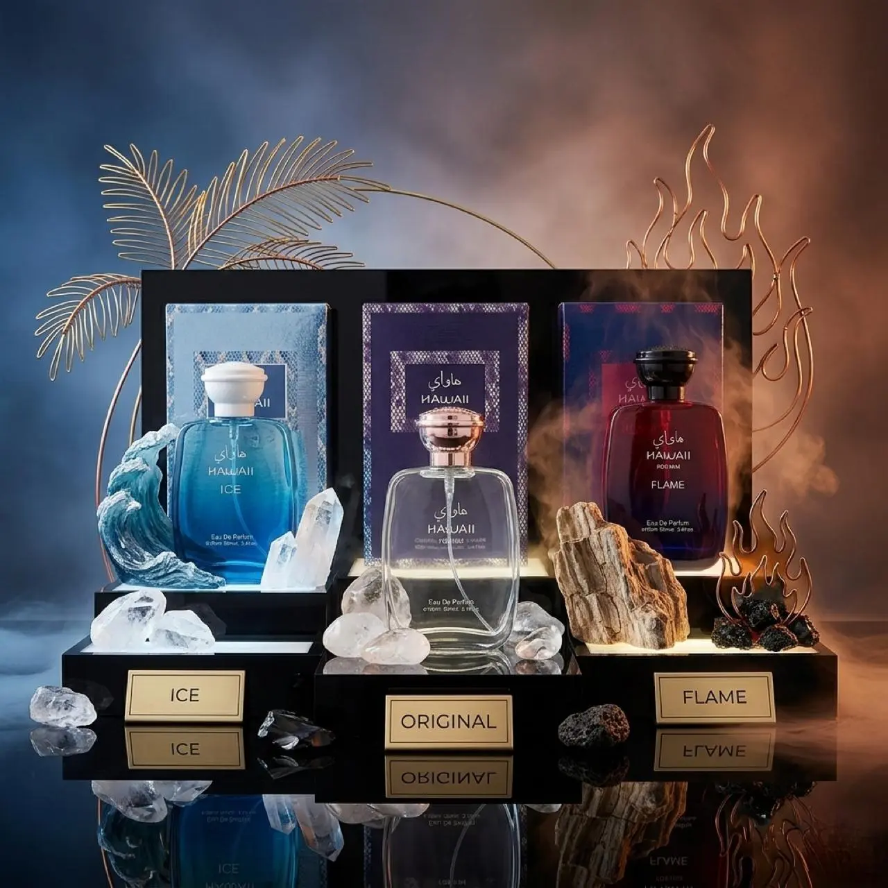 Hawaii Fragrance Collection, 3.4fl.oz/100ml each, 3 bottles set, Hawaii Ice/Hawaii Original/Hawaii Flame