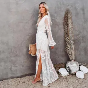 Womens Deep V Neck Short Sleeve Floral Lace Dress Long Bridesmaid Maxi Dresses Elastic Strapless Satin Prom bodycon bandage Women's Spaghetti Strap Dress
