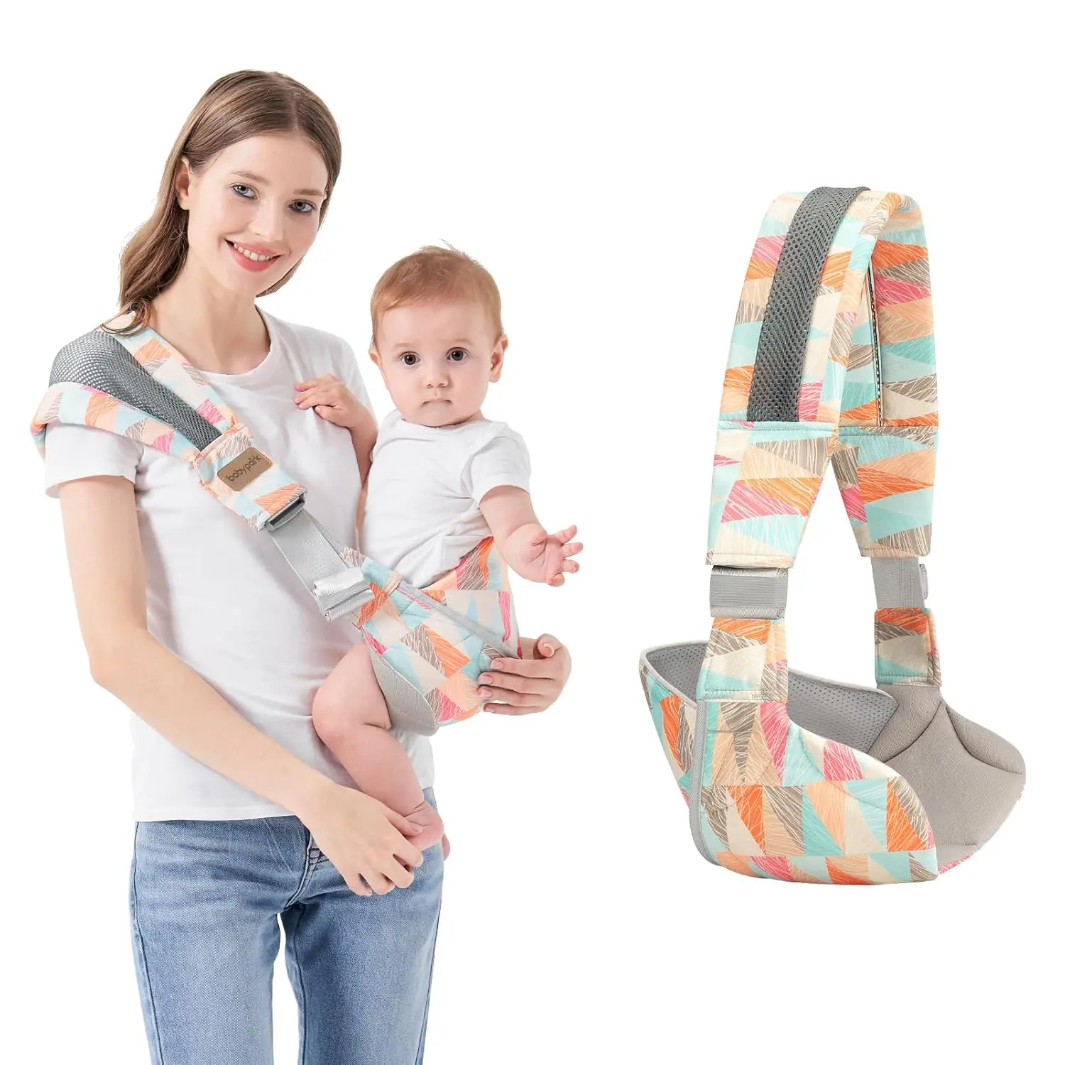 Baby Sling Carrier, Child Compact Hipseat One-Shoulder Carrier Portable Lightweight Baby Carrier Sling Hip Newborn to Toddler for Infants Carrying up to 44 lbs All Seasons Strap