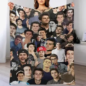 Dylan O’Brien Collage Fleece Blanket – Ultra Soft Microfiber Throw for Couch, Sofa & Bed – Cozy Fan Gift for Teen Bedroom Decor, Family & Friends