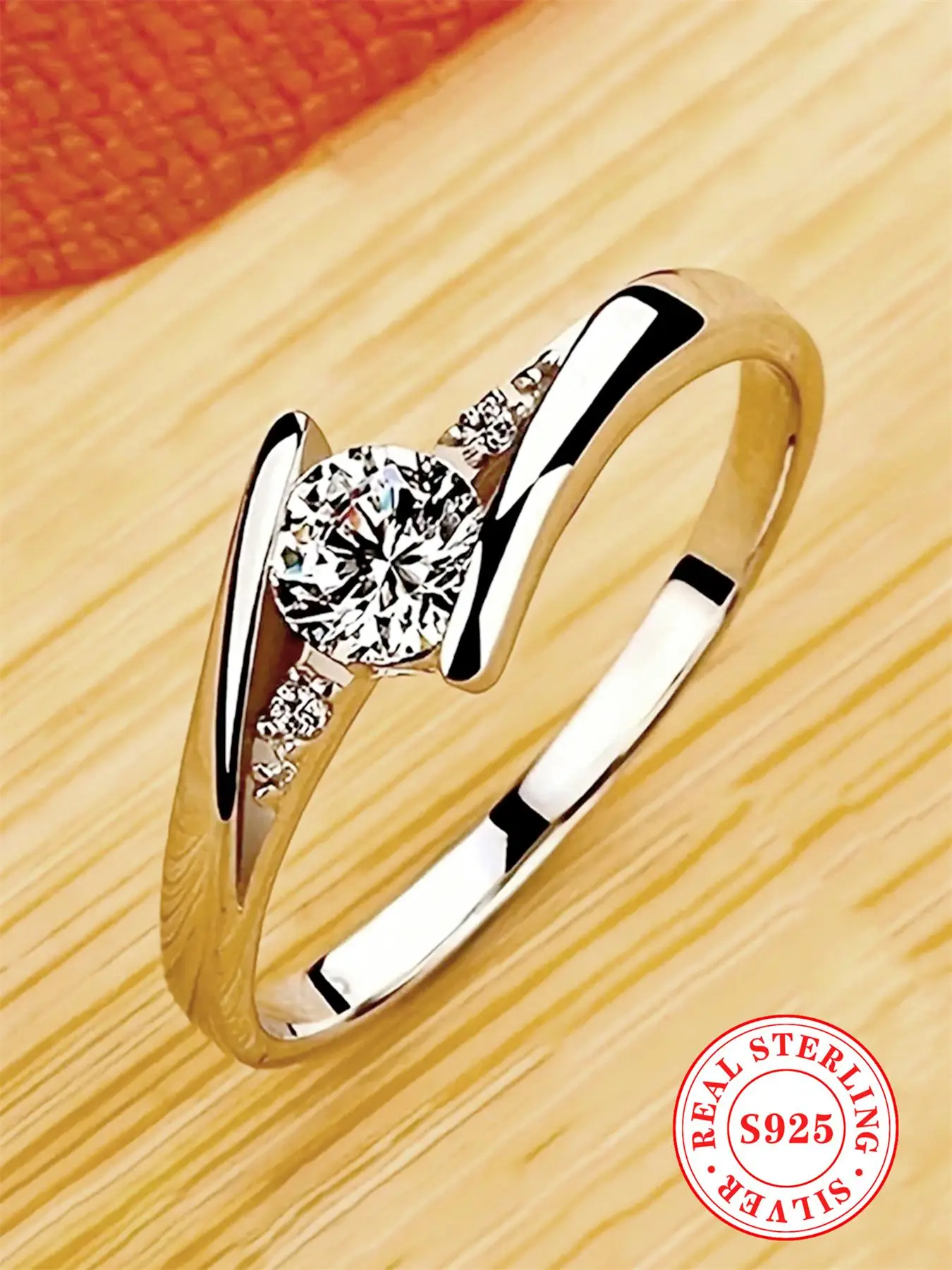 S925 Sterling Silver Fashion Heart Shaped Artificial Diamond Ring, Luxury Jewelry for Women, Trendy All-match & Exquisite Wedding Rings for Birthday G