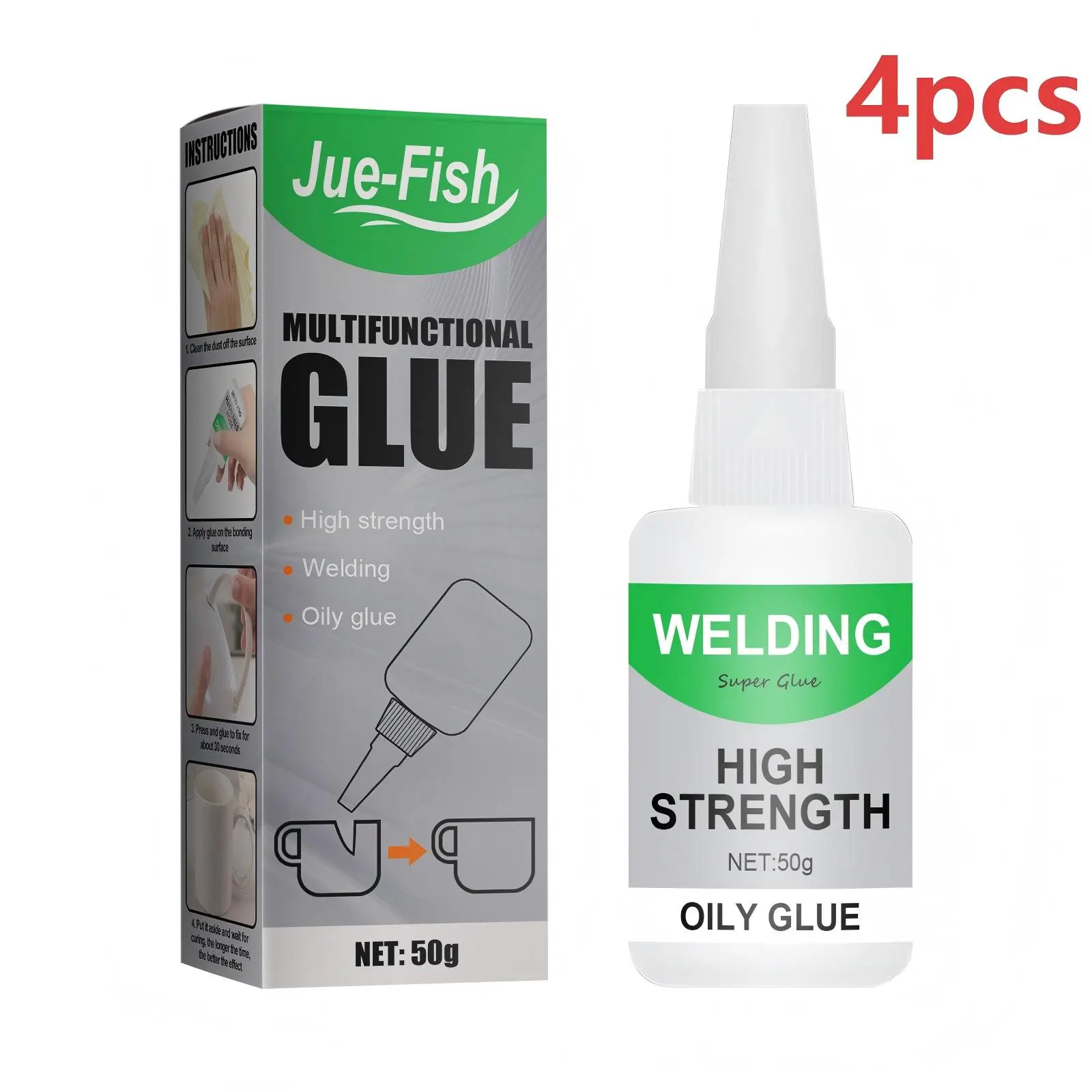 4PCS Multifunctional High Bond Adhesive Glue – Special Formula for Wood, Glass & Ceramics, Transparent Fast-Drying Waterproof, Super Strong Adhesion, Easy-to-Use Repair Glue for Daily DIY Crafts, Furniture Fixing & Home Repairs, Essential Household Glue