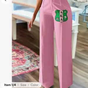 AKA Pink High Waist Pants - Womenswear, Features Graphic Design, Suitable for Bottom Wear