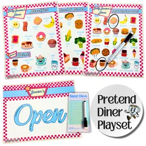 Educational Restaurant Menu Set For Kids, Great for Math Skills, Learning Money And Play