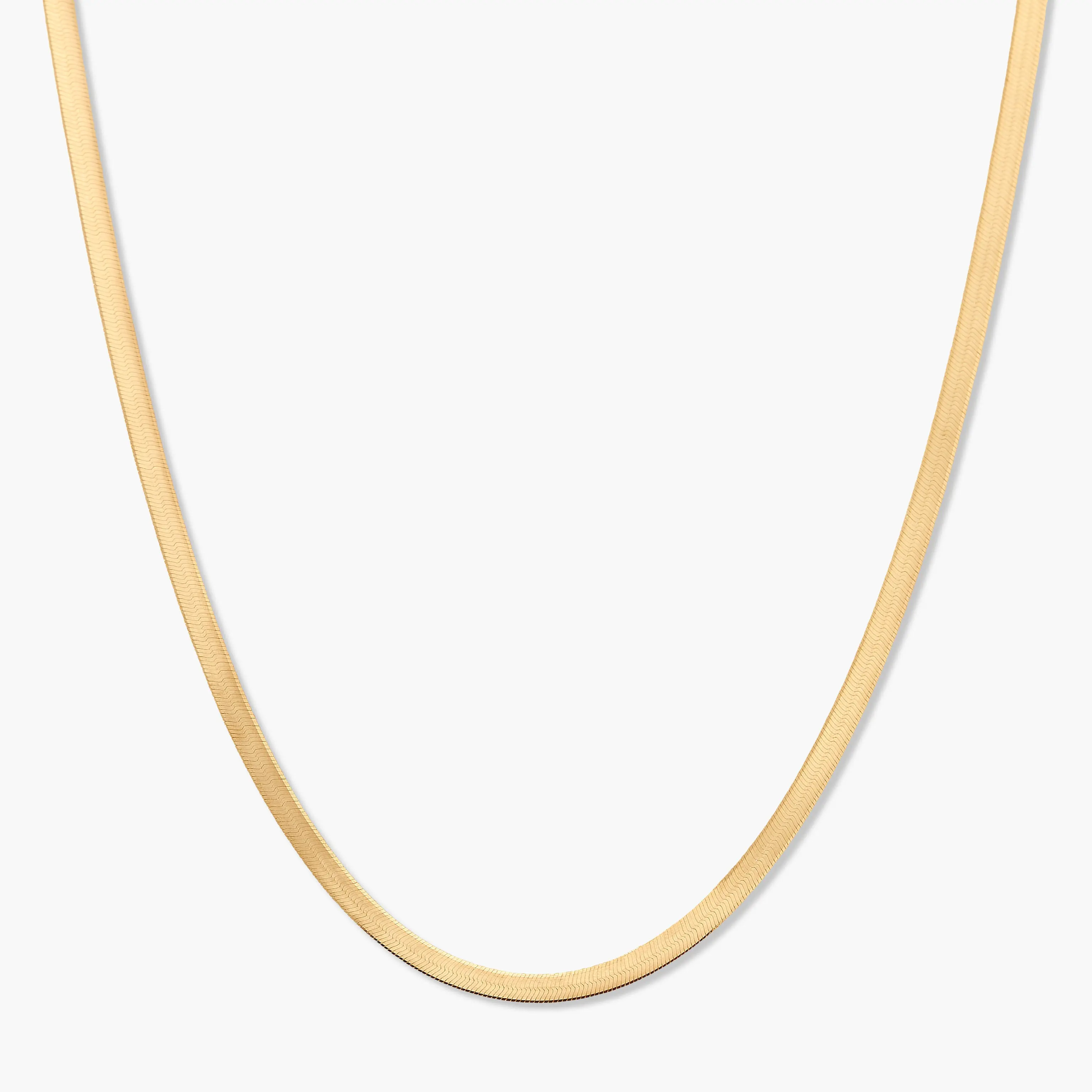 Izzy Mini 14K Gold Herringbone Chain Necklace