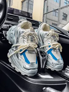 Men's Casual Shoes New Fashion Dad Sneakers Mesh Fabric Sneakers All Season Low Top Lace-Up Thick Sole Anti-Slip Wear-Resistant Comfortable Breathable Mesh Fashionable Sneakers