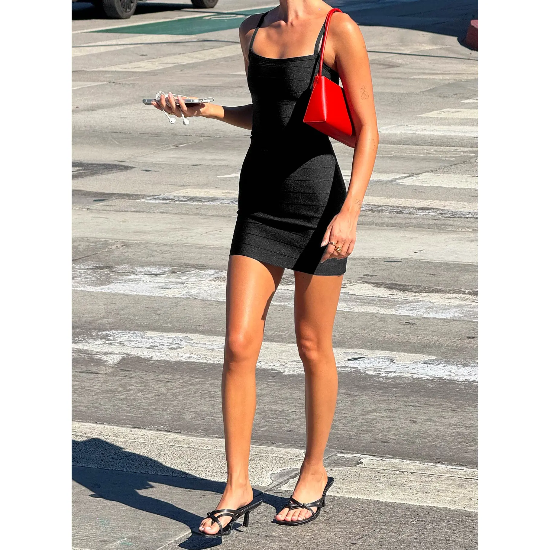 Jayana Bandage Mini Dress Black