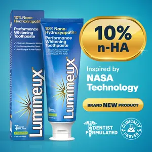 Lumineux 10% Nano Hydroxyapatite Performance Whitening Toothpaste - Fluoride Free & Gentle Whitening - Clinically Supported & NASA-Developed nHA for Strong Enamel & Bright, Smooth Teeth (3.75 oz)
